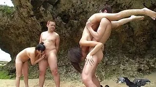 Group Sex On An Abandoned Beach
